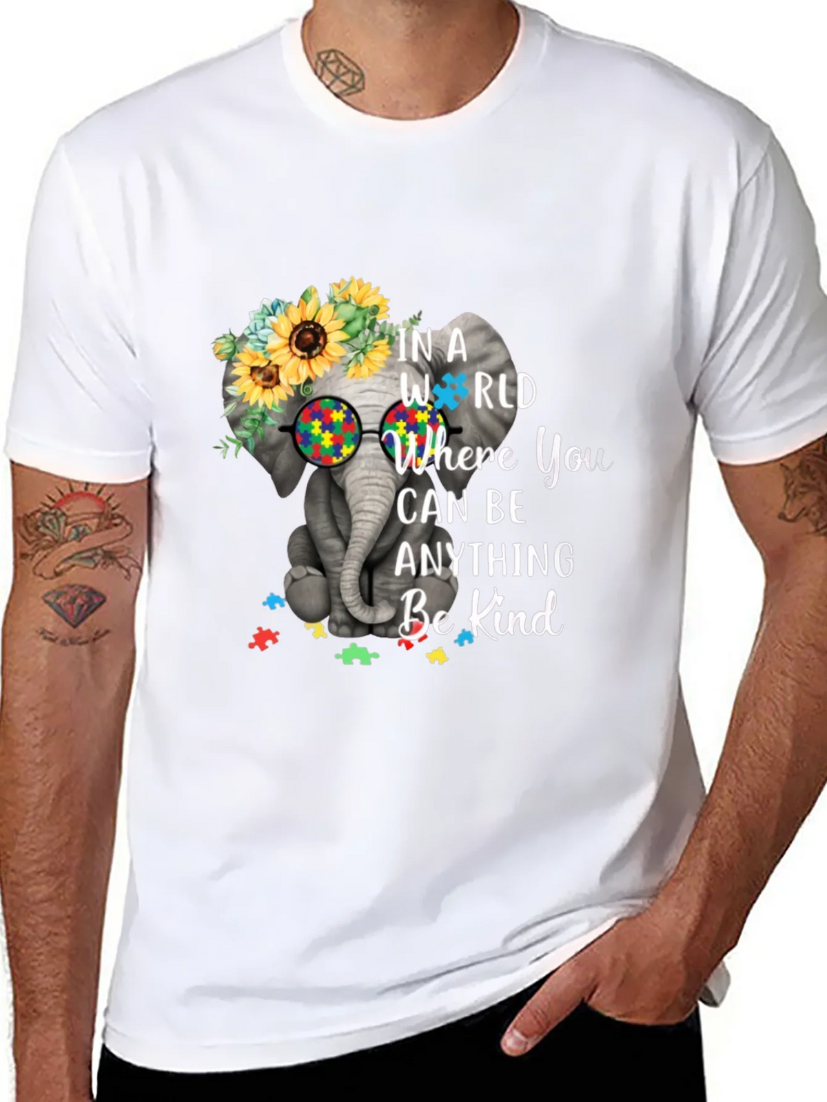 Elephant Autism Awareness T-Shirt Be Kind product image 7