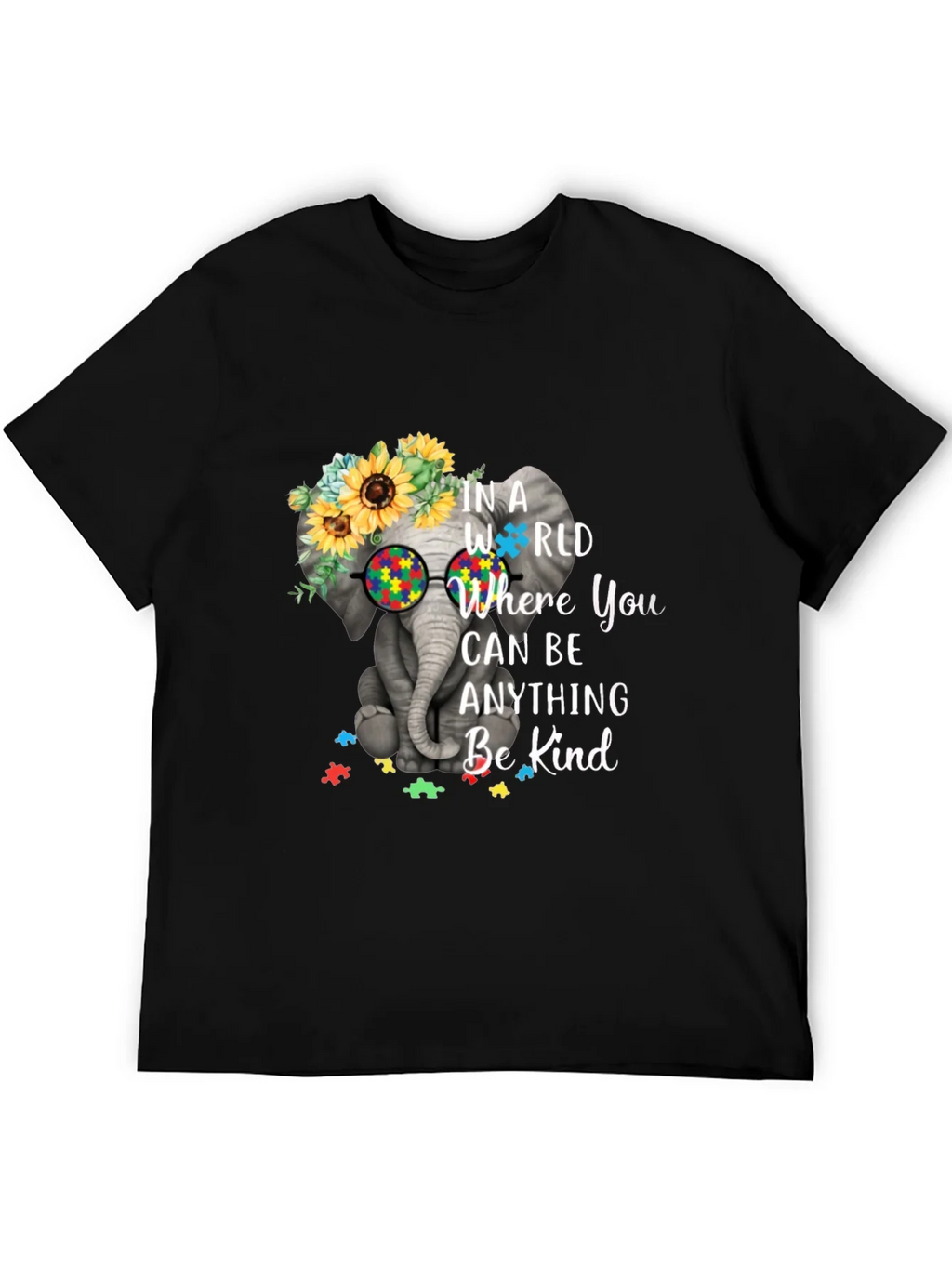 Elephant Autism Awareness T-Shirt Be Kind product image 5