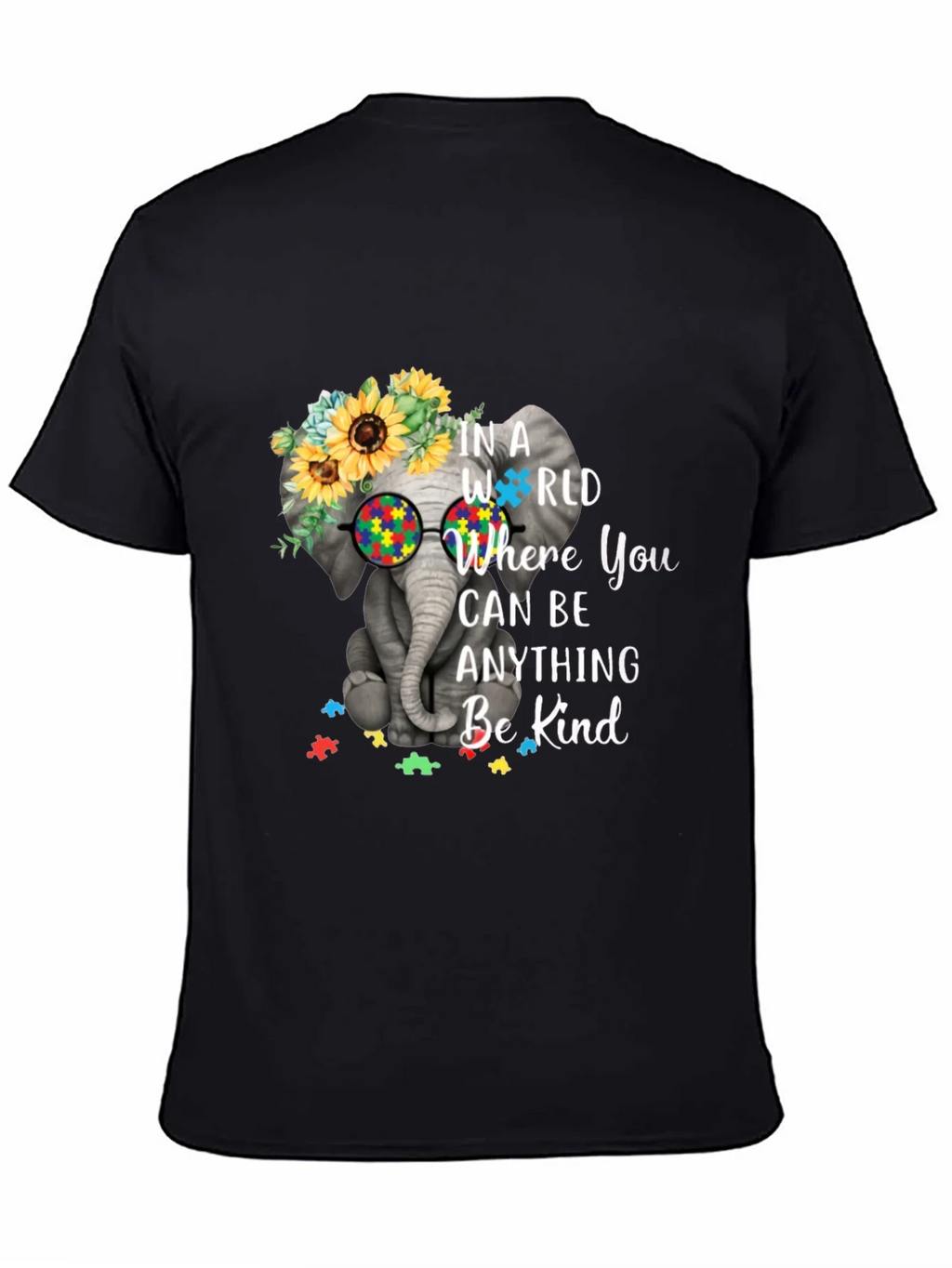 Elephant Autism Awareness T-Shirt Be Kind product image 4