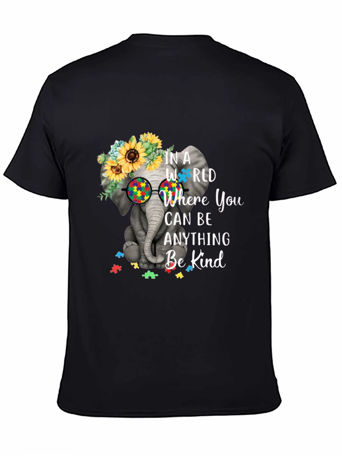 Elephant Autism Awareness T-Shirt Be Kind product image 4