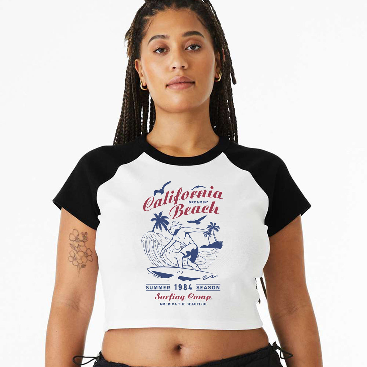 USA Surf Season Micro Rib Raglan Baby Tee product image 1