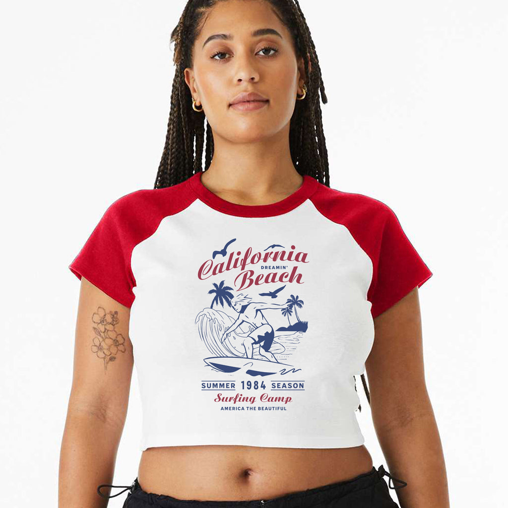 USA Surf Season Micro Rib Raglan Baby Tee product image 2