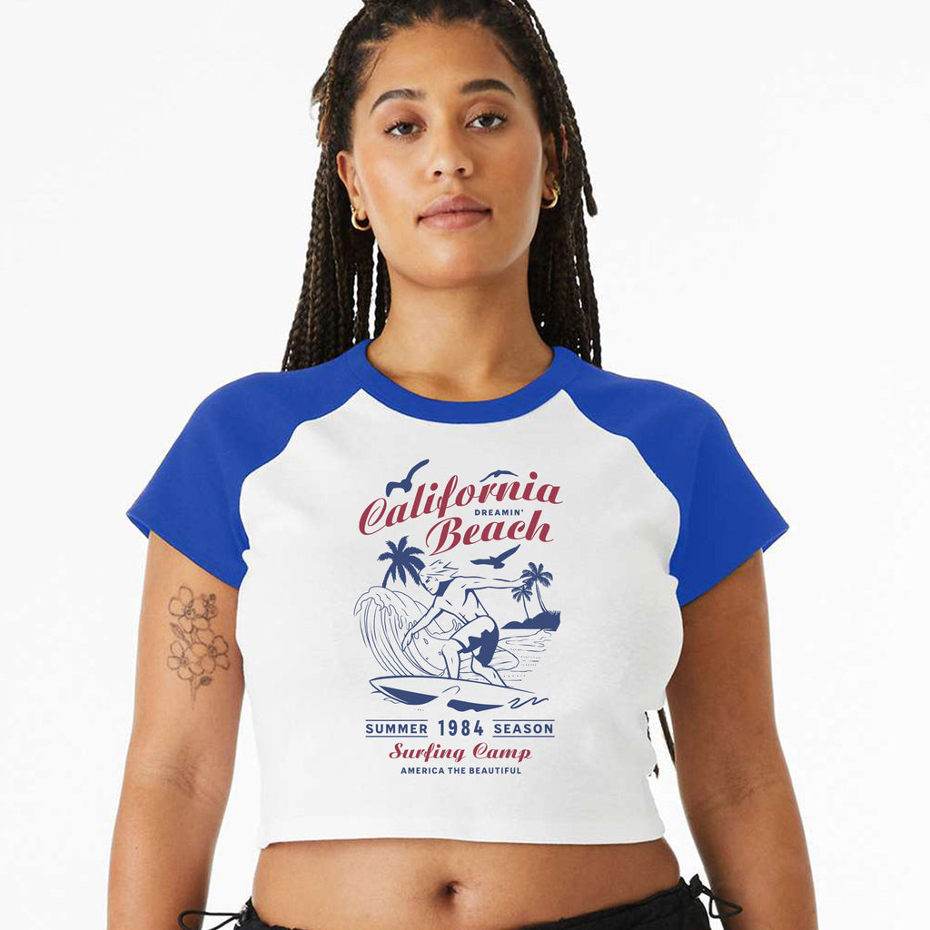 USA Surf Season Micro Rib Raglan Baby Tee product image 3