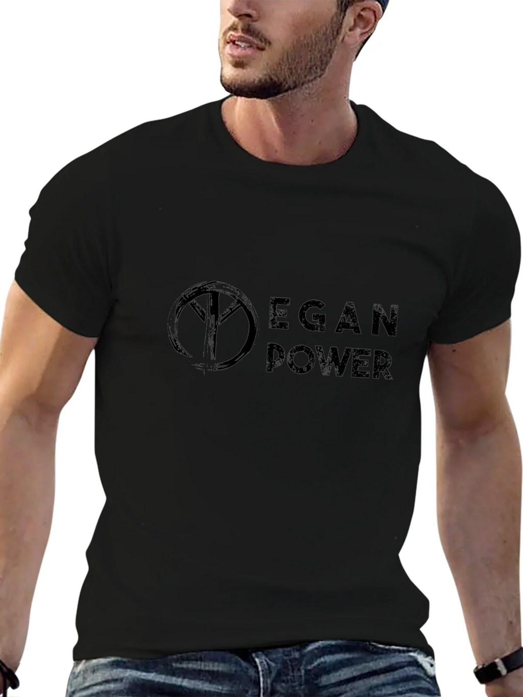 Vegan Power Black T-Shirt - Stylish & Comfortable product image 5