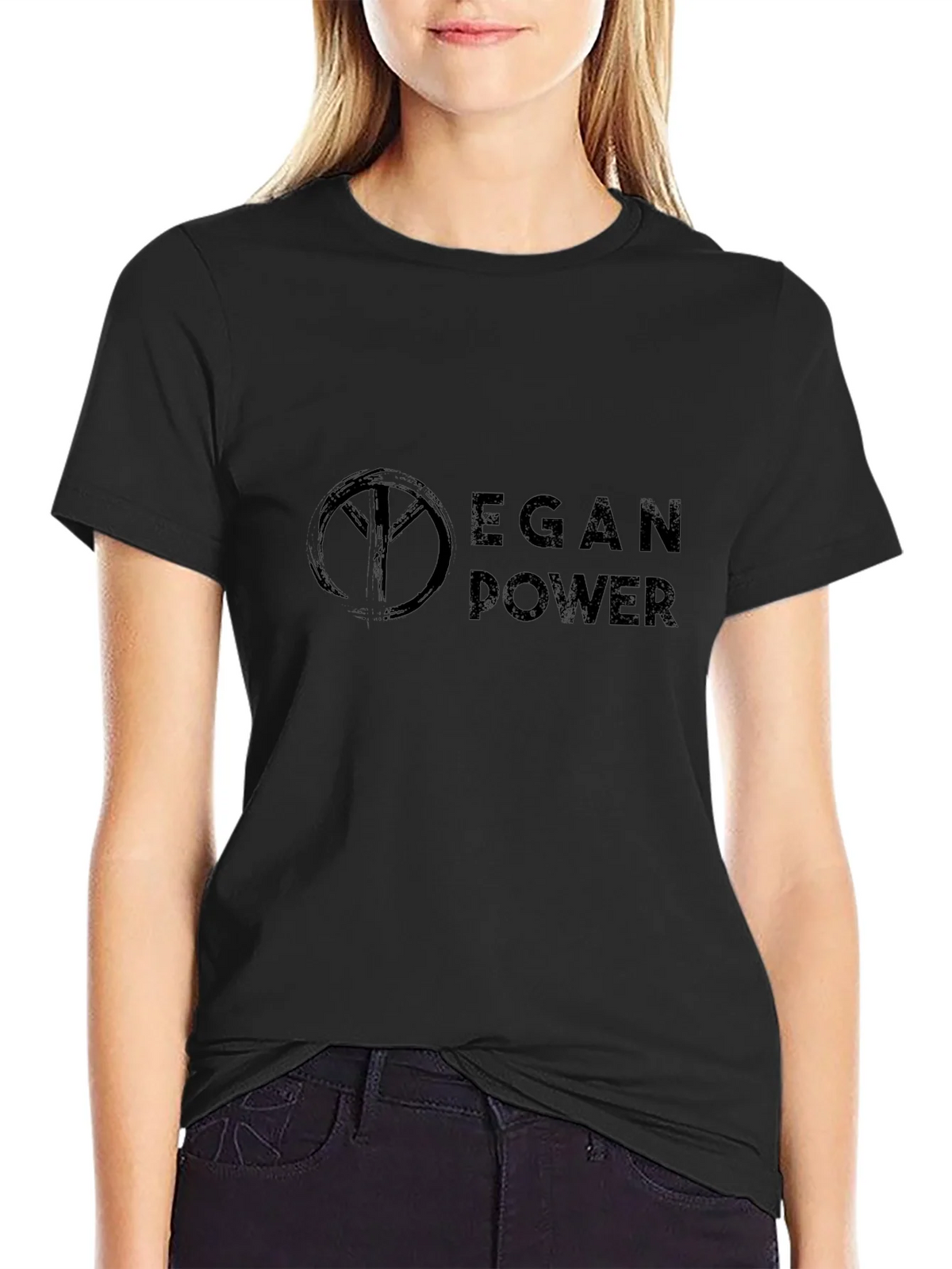 Vegan Power Black T-Shirt - Stylish & Comfortable product image 1