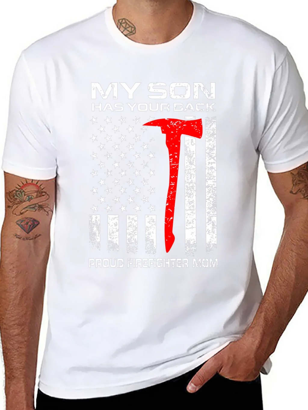 Firefighter Mom T-Shirt - My Son Has Your Back product image 7