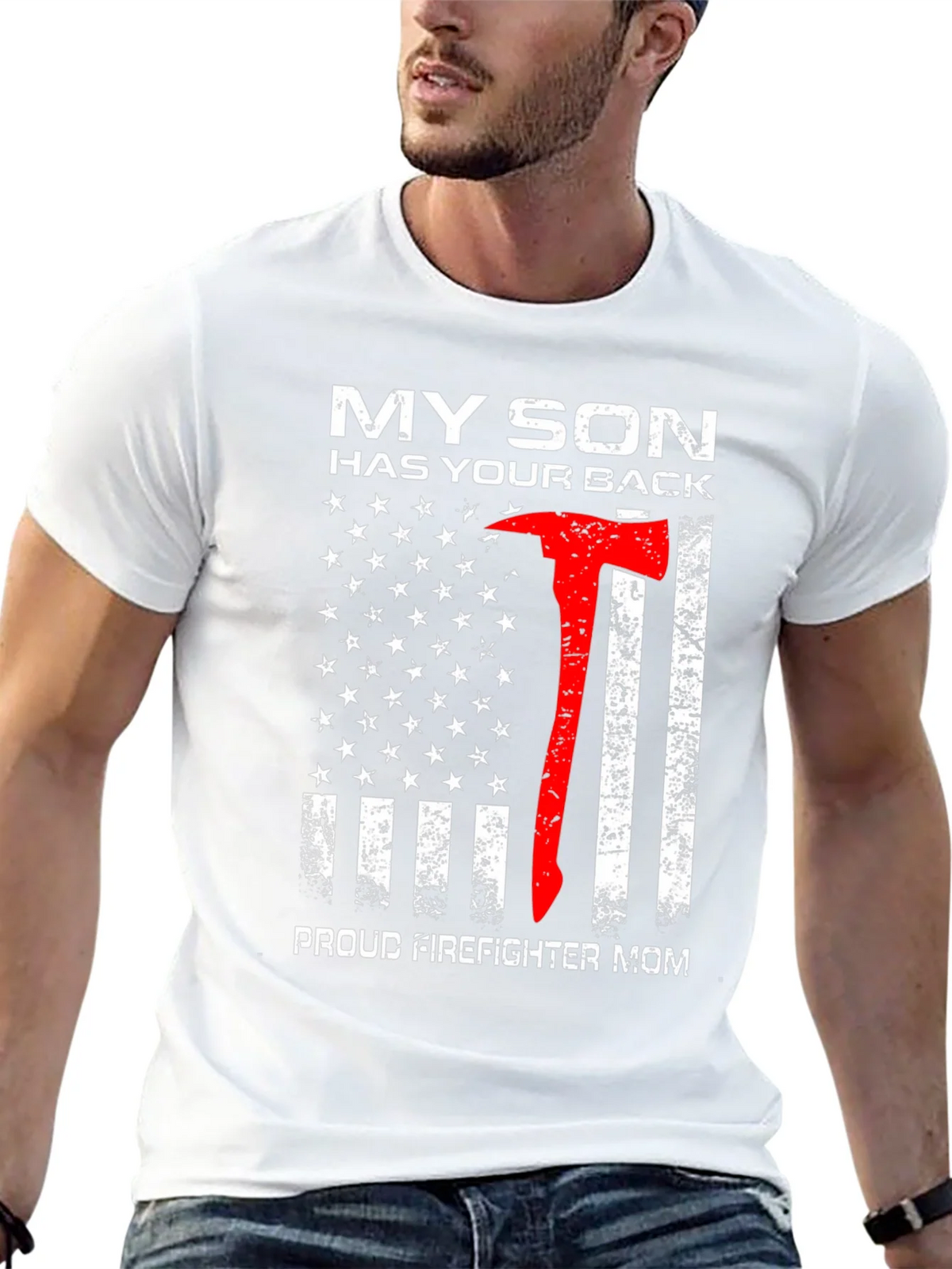 Firefighter Mom T-Shirt - My Son Has Your Back product image 10