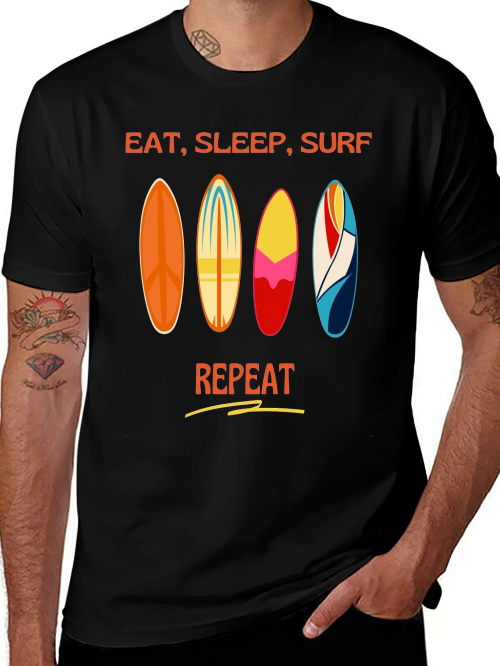 Eat Sleep Surf Repeat T-Shirt - Surfer Lifestyle Tee product image 1