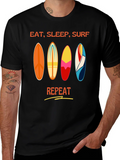 Eat Sleep Surf Repeat T-Shirt - Surfer Lifestyle Tee product image 1