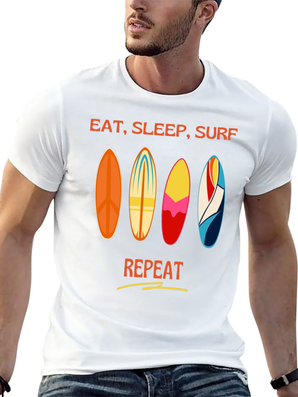 Eat Sleep Surf Repeat T-Shirt - Surfer Lifestyle Tee product image 12