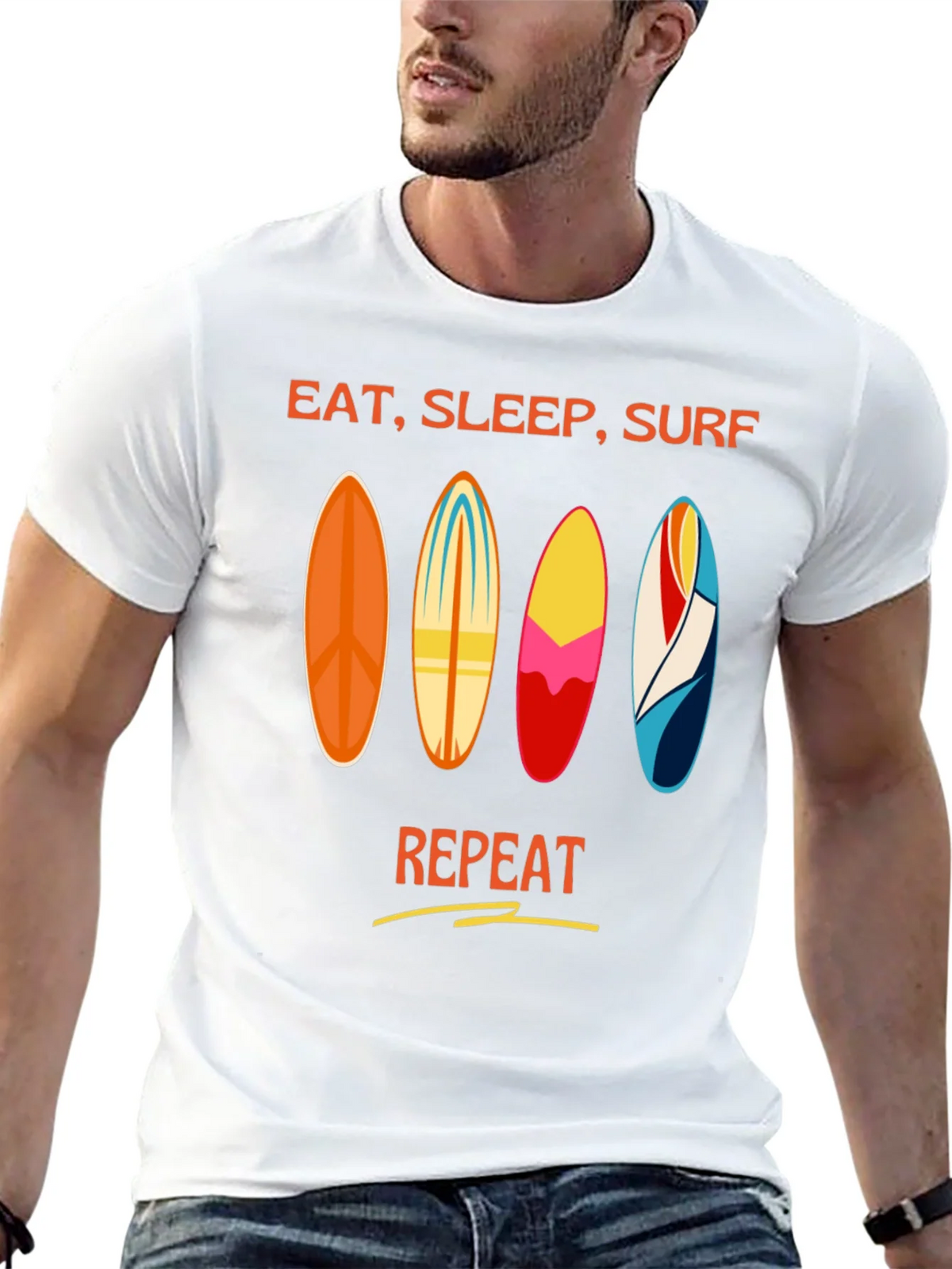 Eat Sleep Surf Repeat T-Shirt - Surfer Lifestyle Tee product image 12
