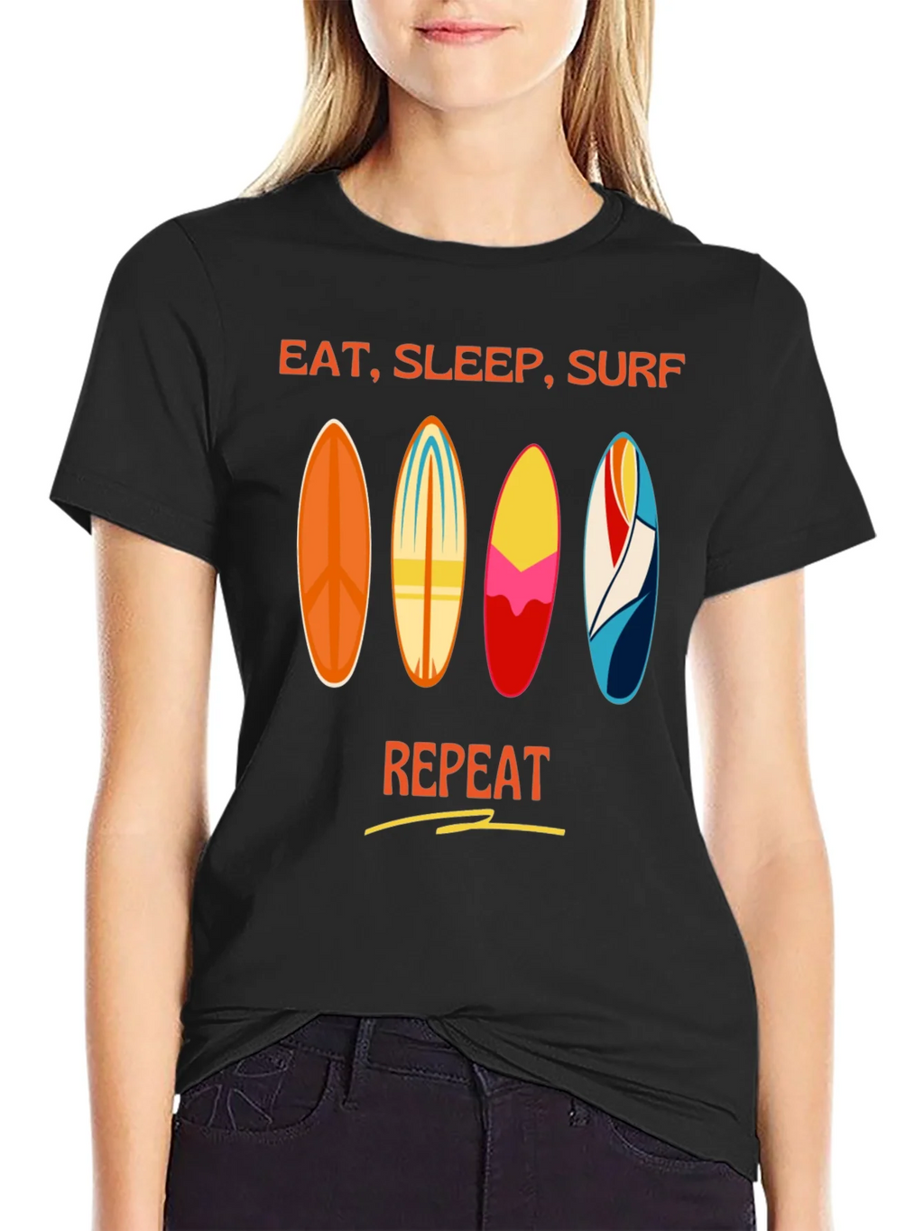 Eat Sleep Surf Repeat T-Shirt - Surfer Lifestyle Tee product image 2