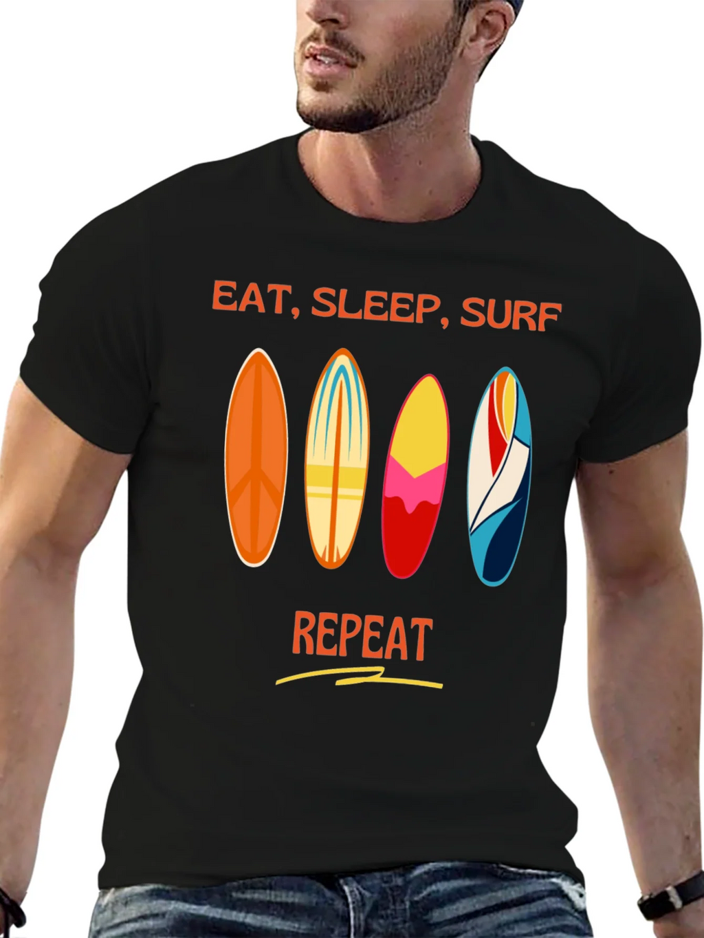 Eat Sleep Surf Repeat T-Shirt - Surfer Lifestyle Tee product image 6