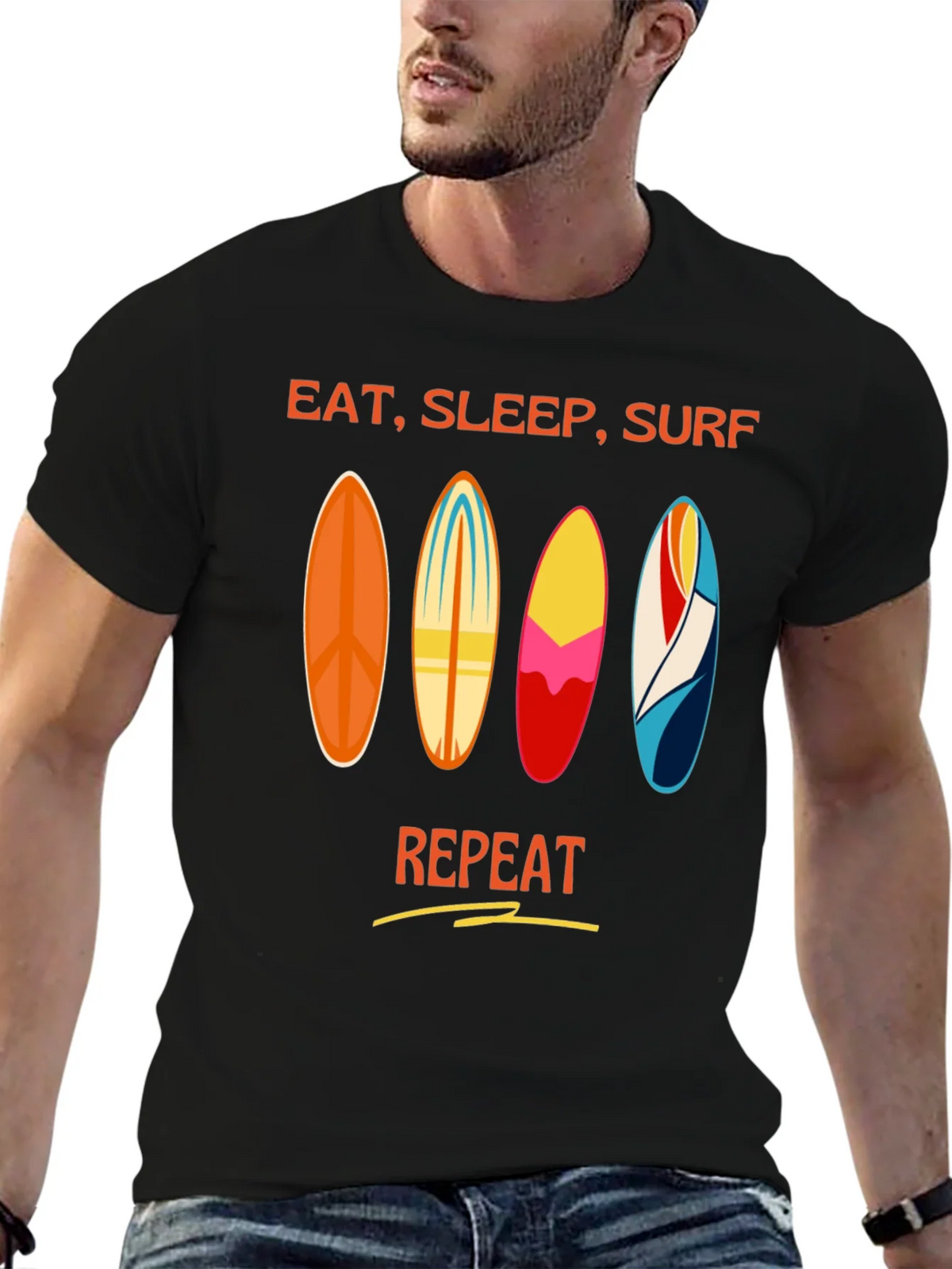 Eat Sleep Surf Repeat T-Shirt - Surfer Lifestyle Tee product image 6