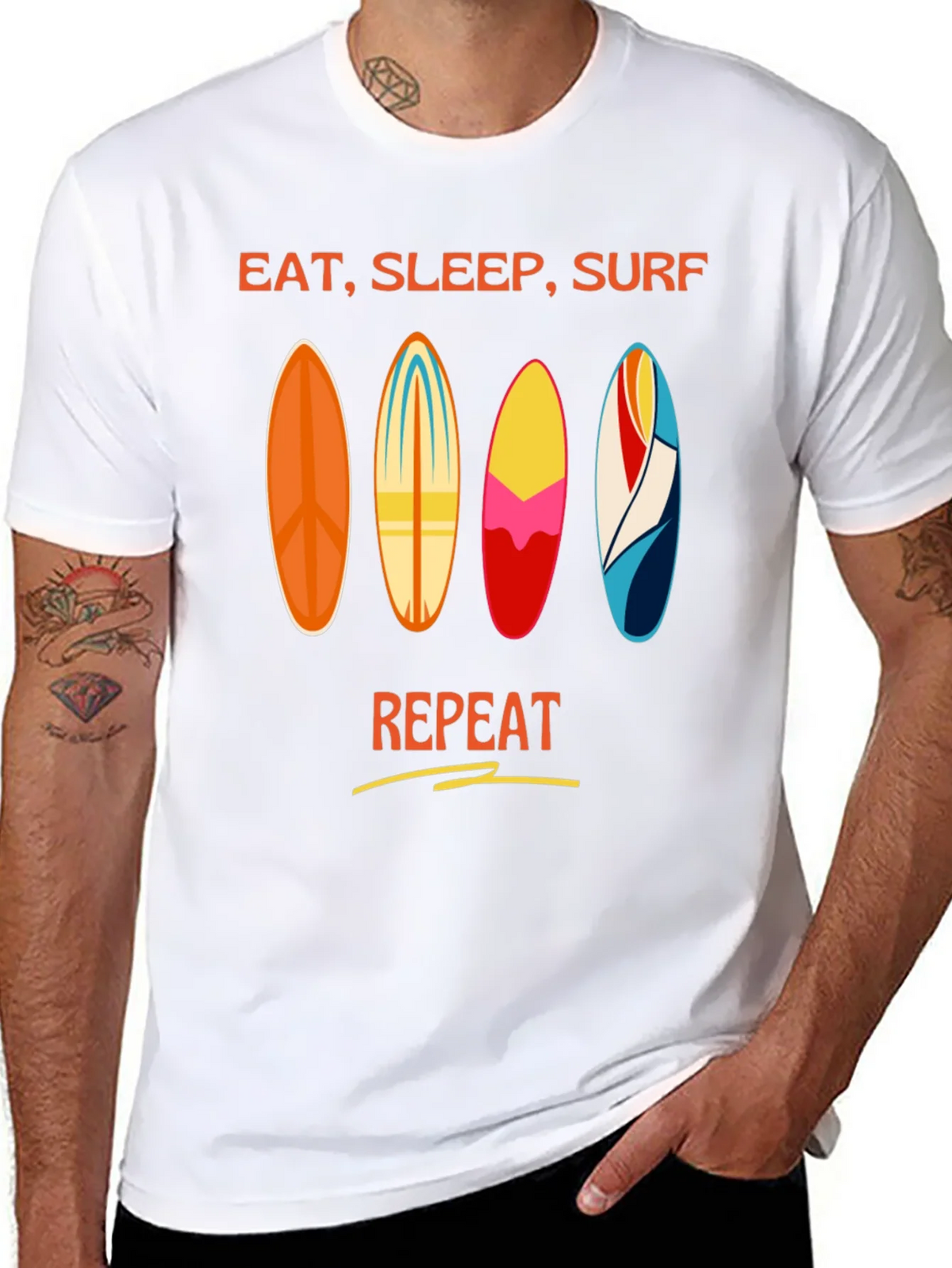 Eat Sleep Surf Repeat T-Shirt - Surfer Lifestyle Tee product image 7