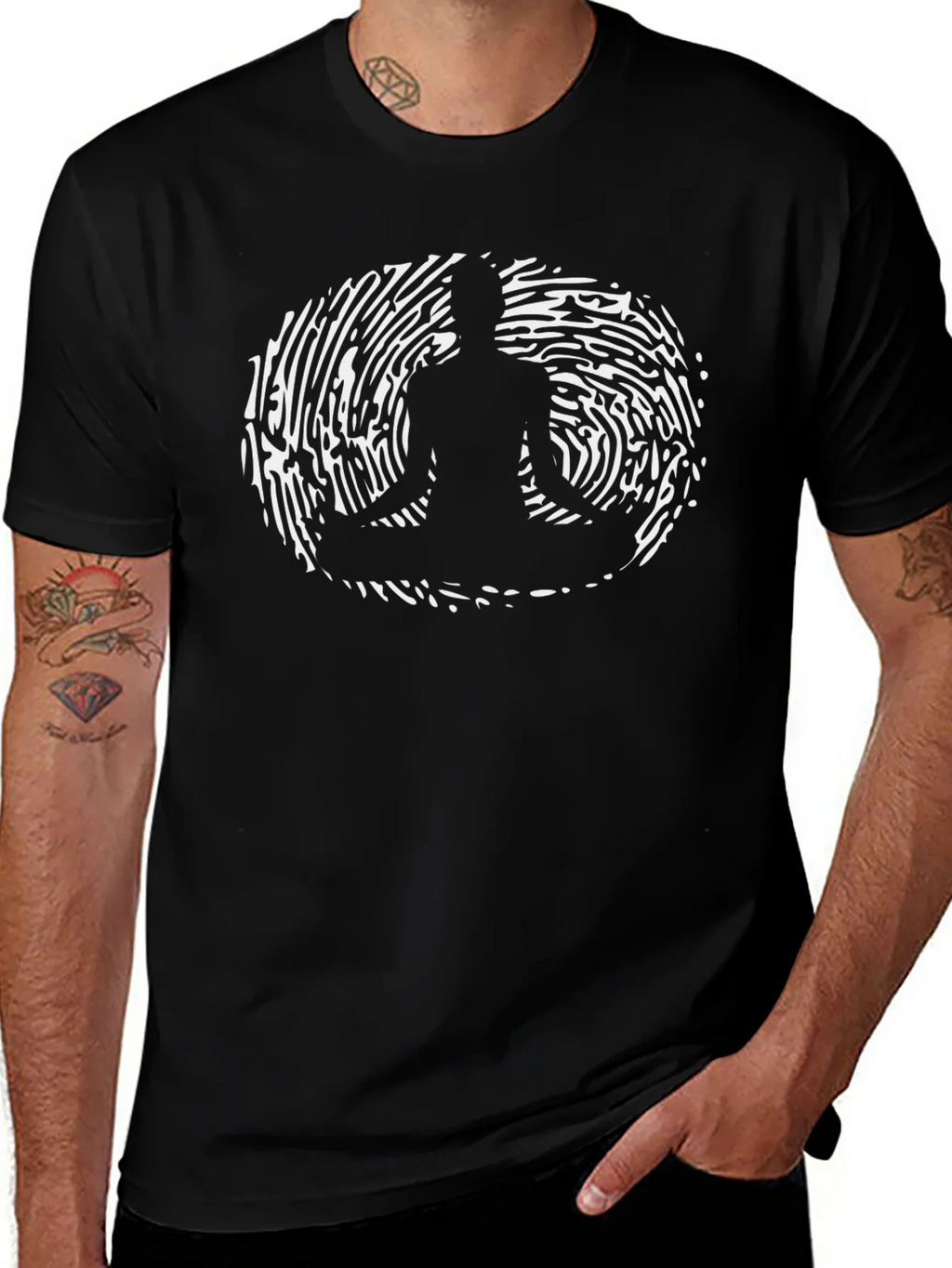 Meditative Fingerprint Graphic Tee - Black product image 1