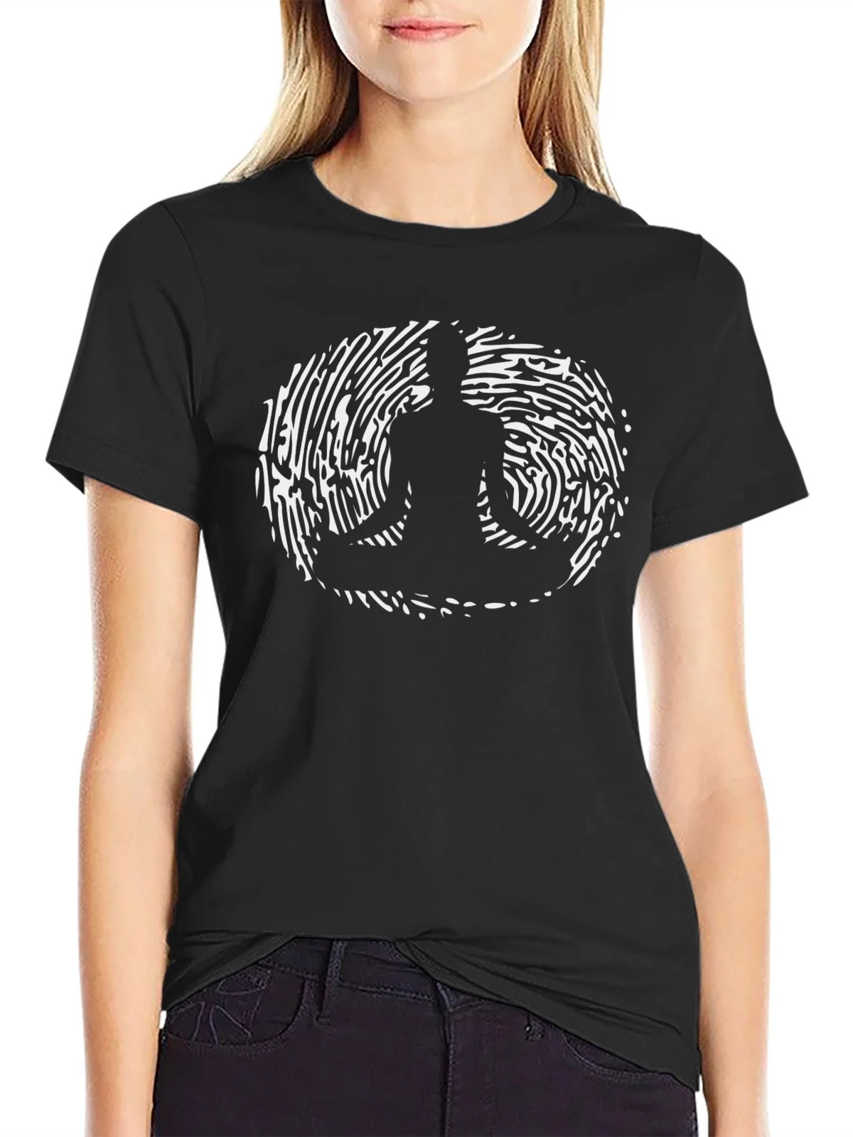 Meditative Fingerprint Graphic Tee - Black product image 2