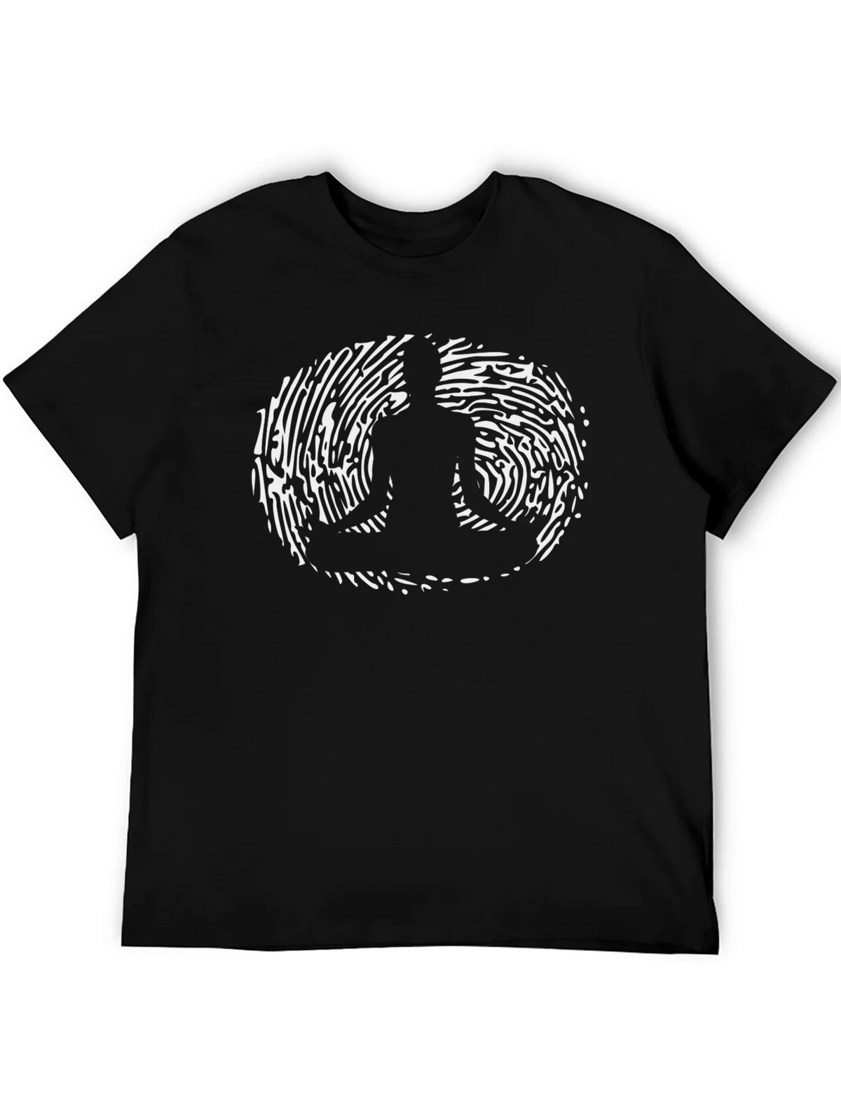 Meditative Fingerprint Graphic Tee - Black product image 5