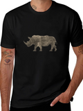 Rhinoceros Graphic Print Black T-Shirt product image 1