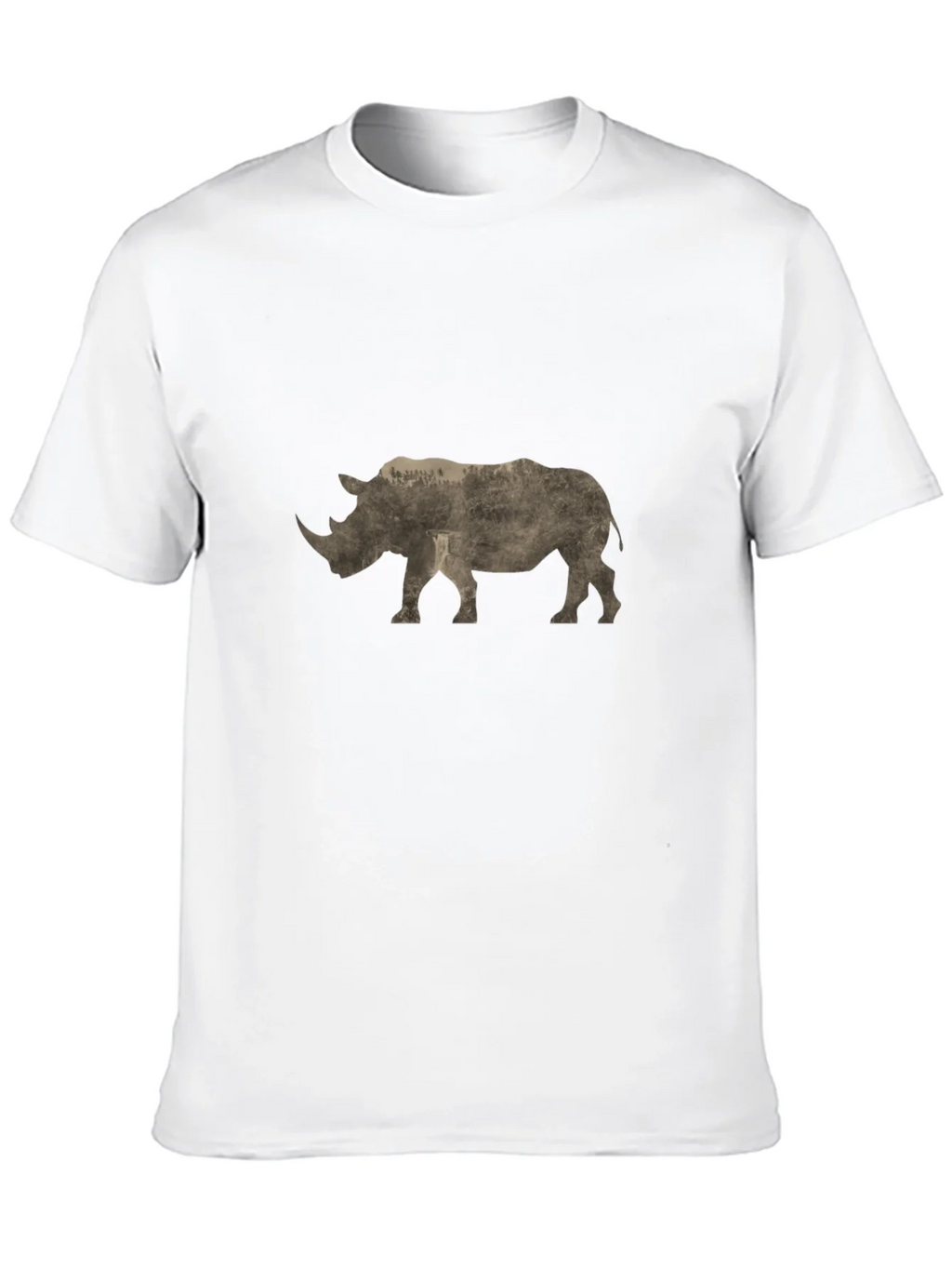 Rhinoceros Graphic Print Black T-Shirt product image 6