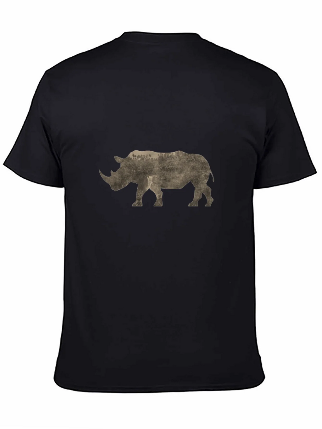 Rhinoceros Graphic Print Black T-Shirt product image 4