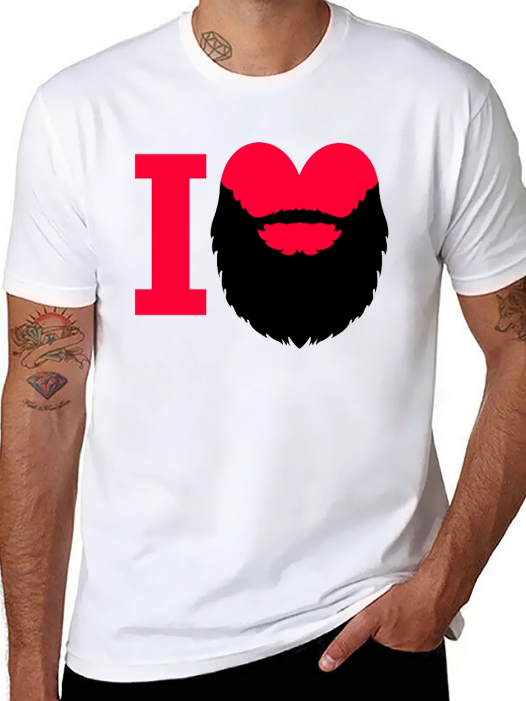 I Heart Beard Graphic Tee - Stylish Mens T-Shirt product image 6