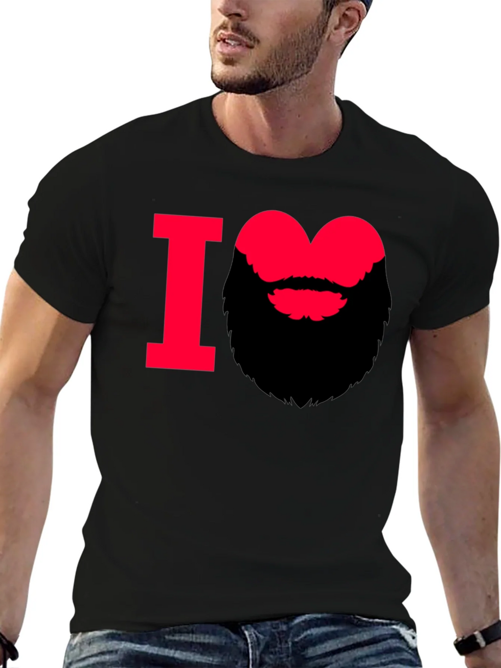 I Heart Beard Graphic Tee - Stylish Mens T-Shirt product image 5