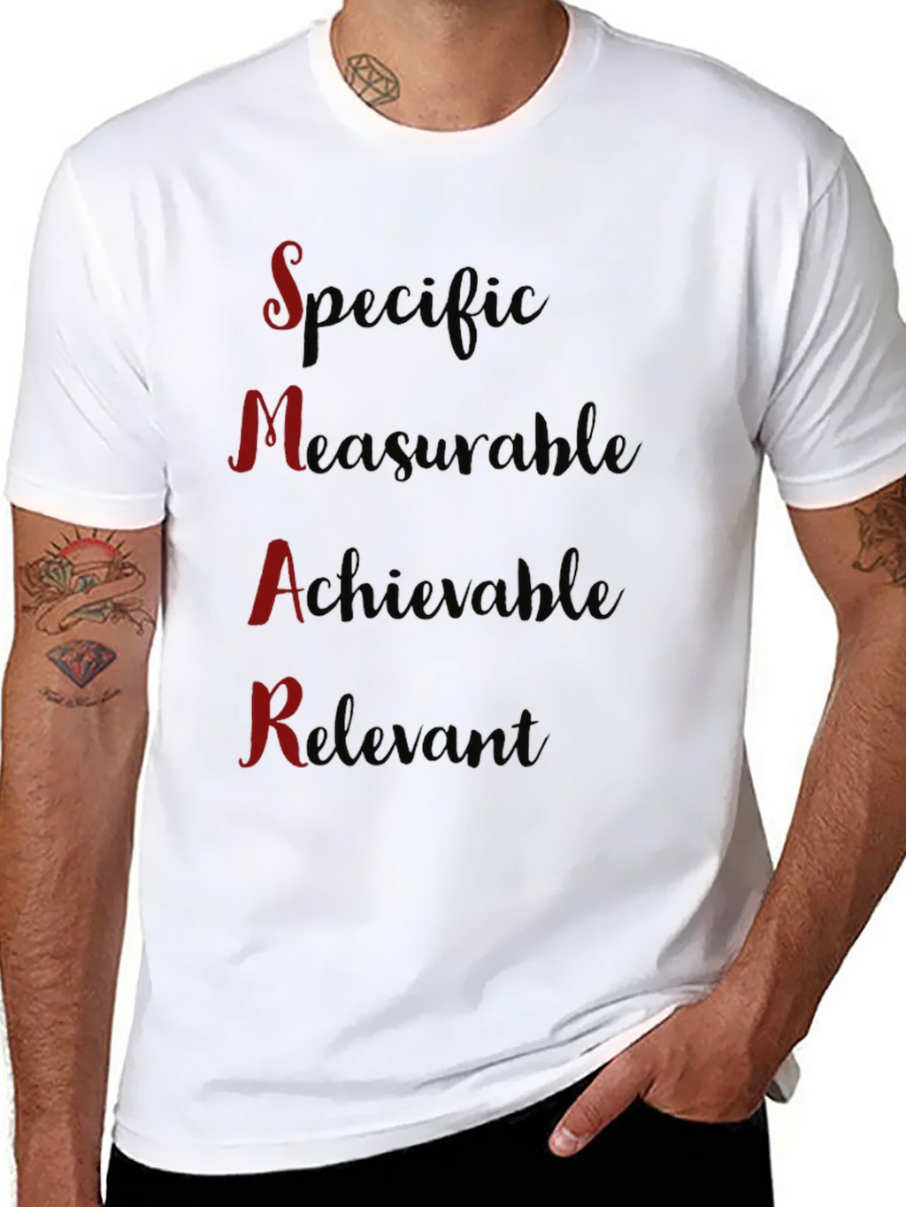 SMART Goals Black T-Shirt - Motivational Design product image 5