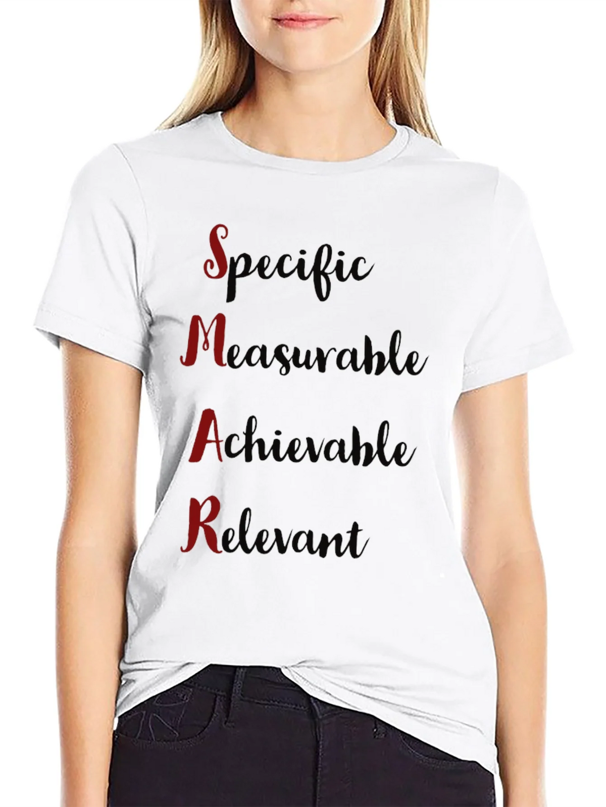 SMART Goals Black T-Shirt - Motivational Design product image 6
