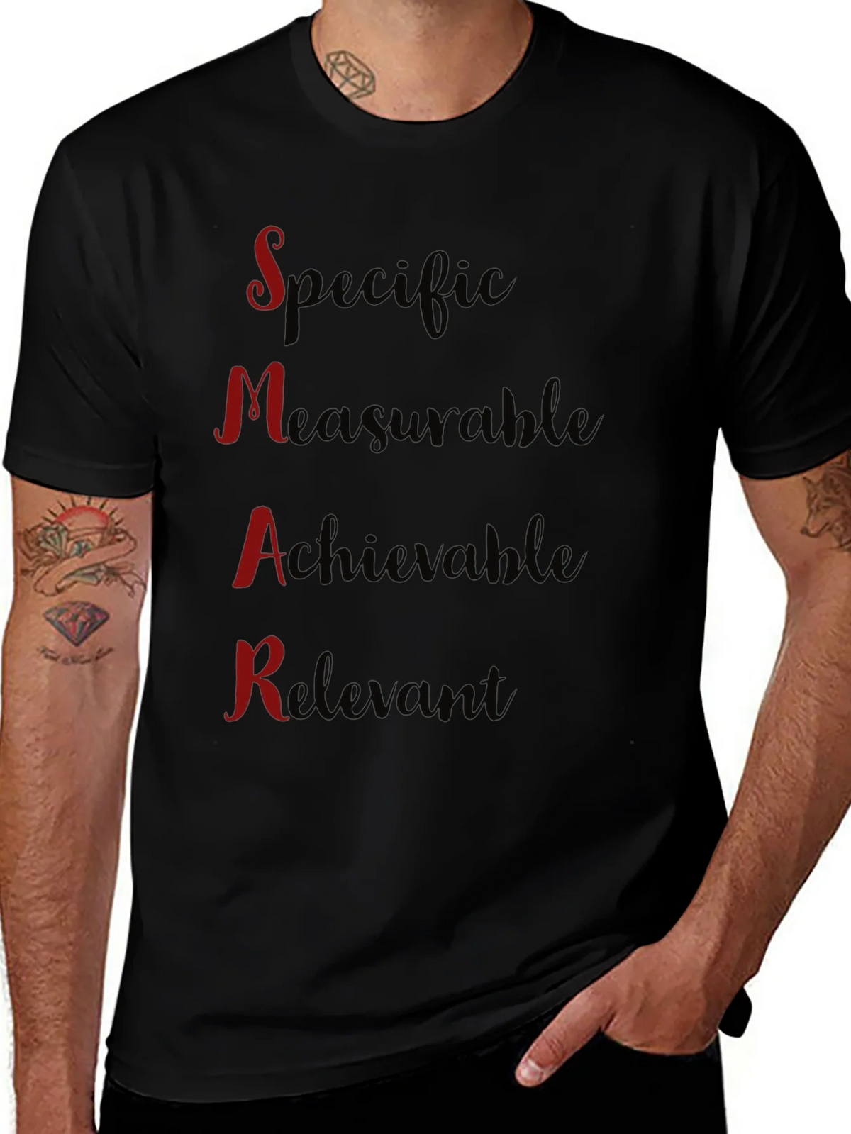 SMART Goals Black T-Shirt - Motivational Design product image 1