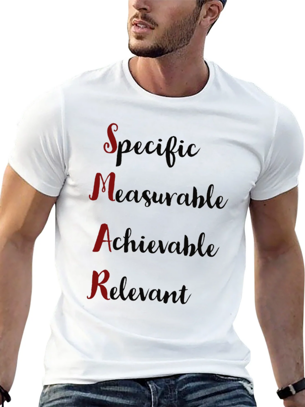 SMART Goals Black T-Shirt - Motivational Design product image 10