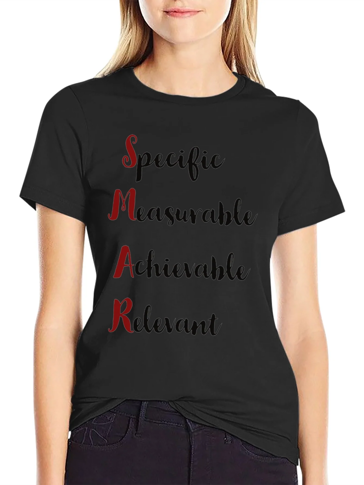 SMART Goals Black T-Shirt - Motivational Design product image 2