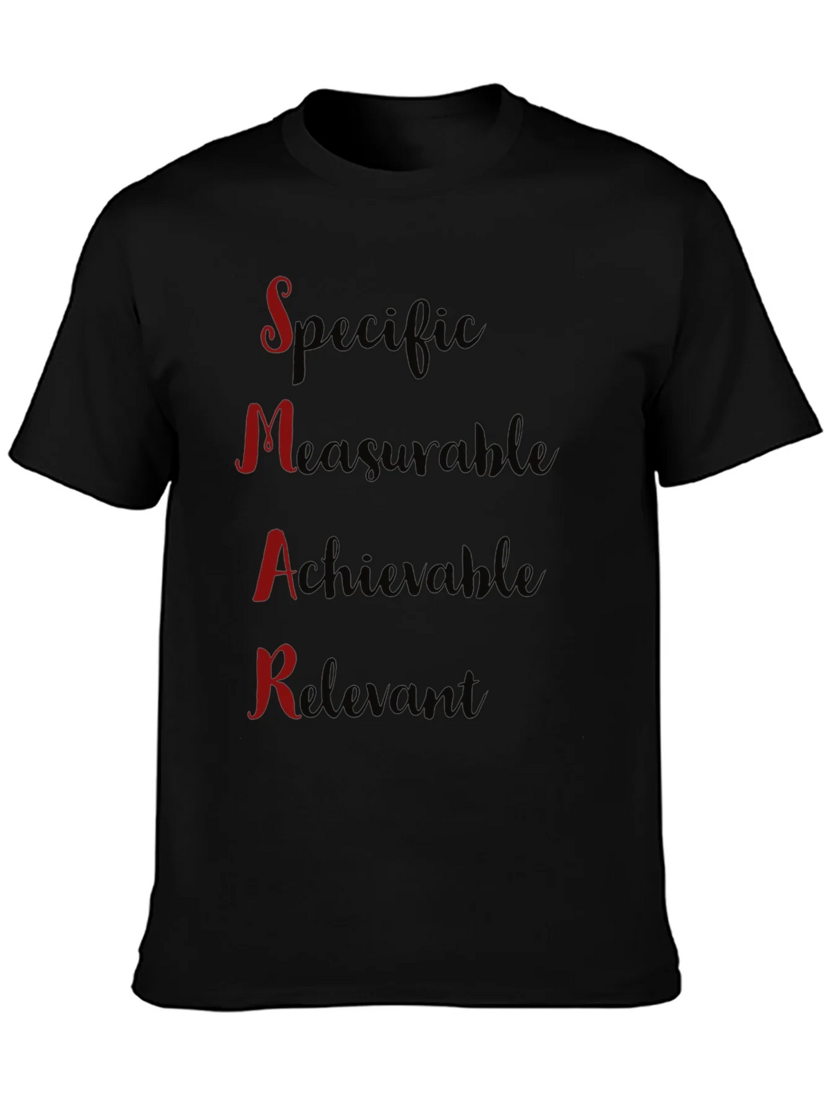 SMART Goals Black T-Shirt - Motivational Design product image 3