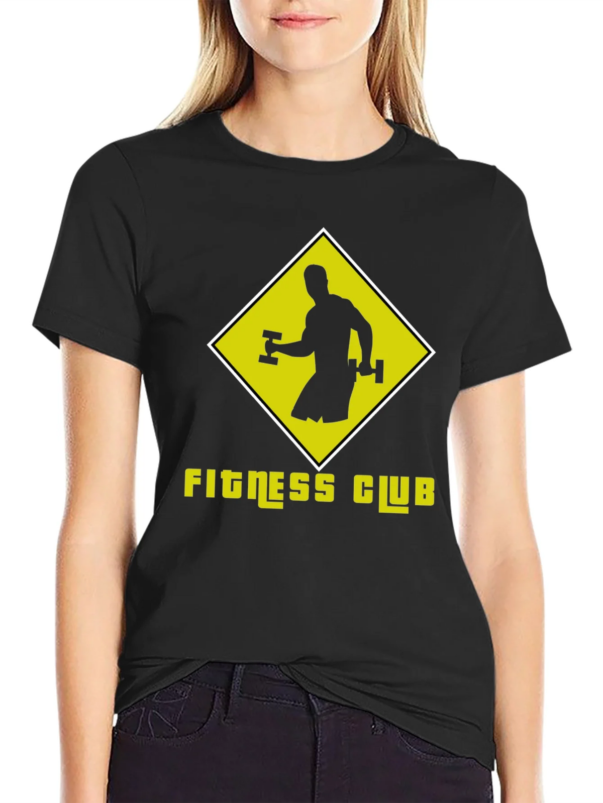 Fitness Club Graphic Tee - Black Cotton T-Shirt product image 2