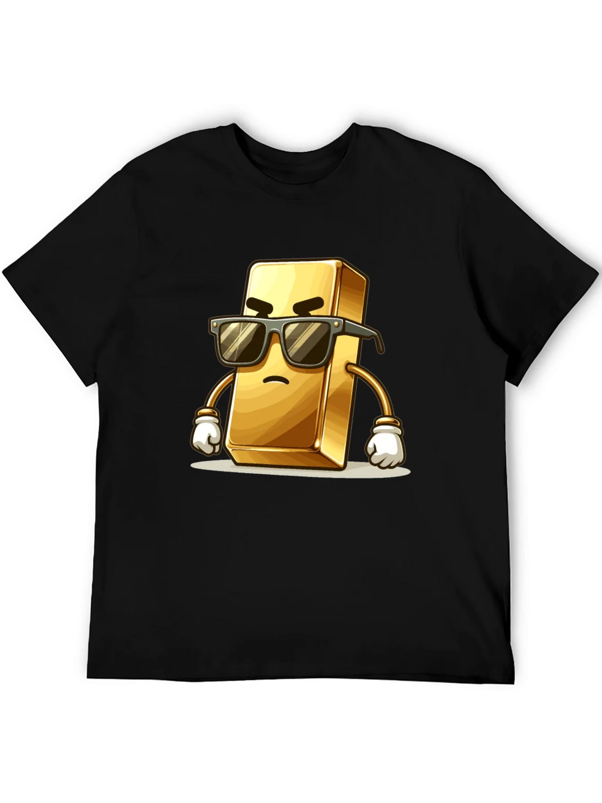Cool Gold Bar Cartoon Graphic T-Shirt product image 5