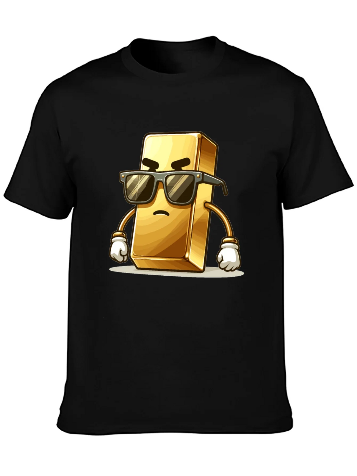Cool Gold Bar Cartoon Graphic T-Shirt product image 3