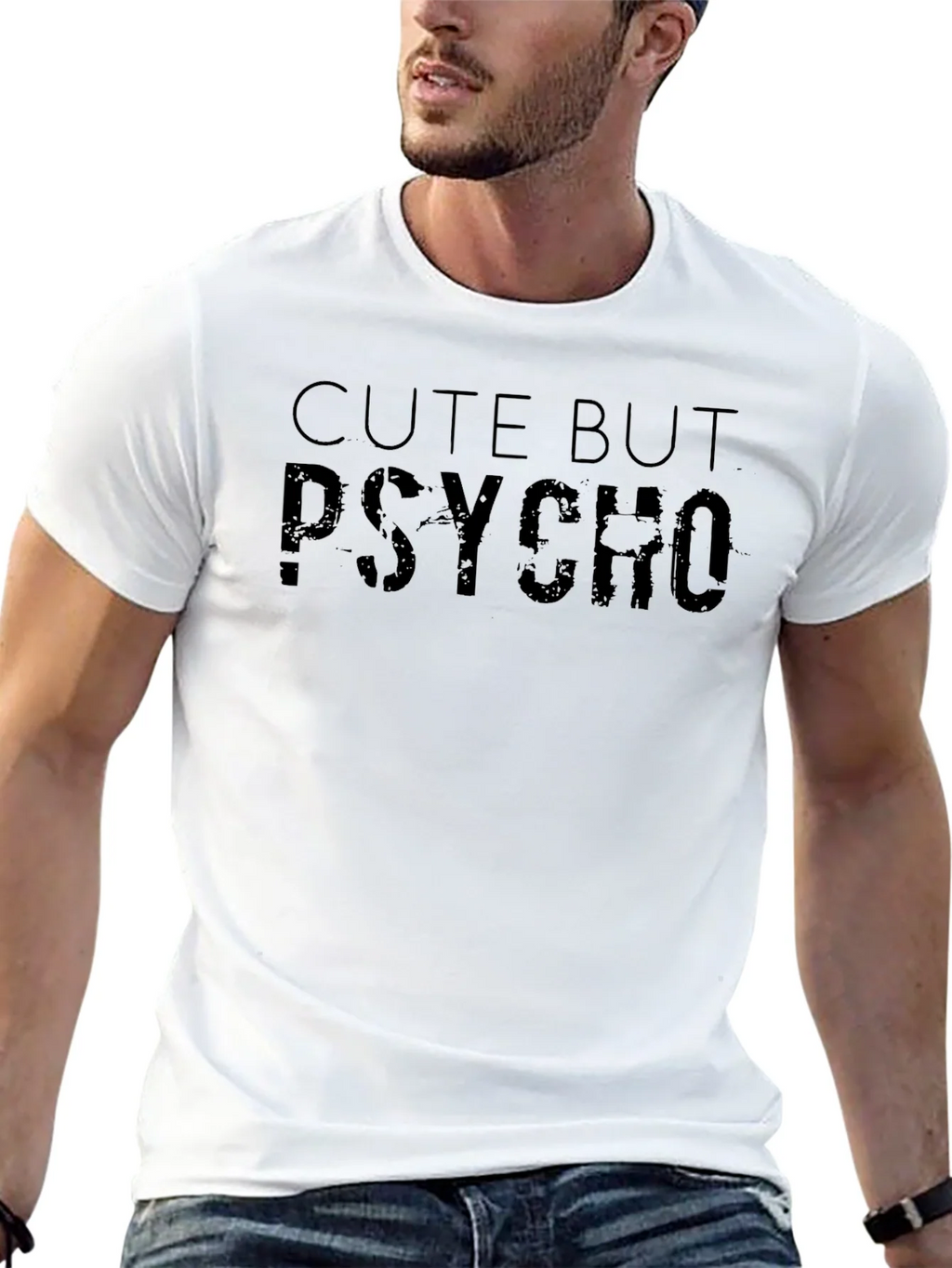 Cute But Psycho Black Graphic T-Shirt product image 10
