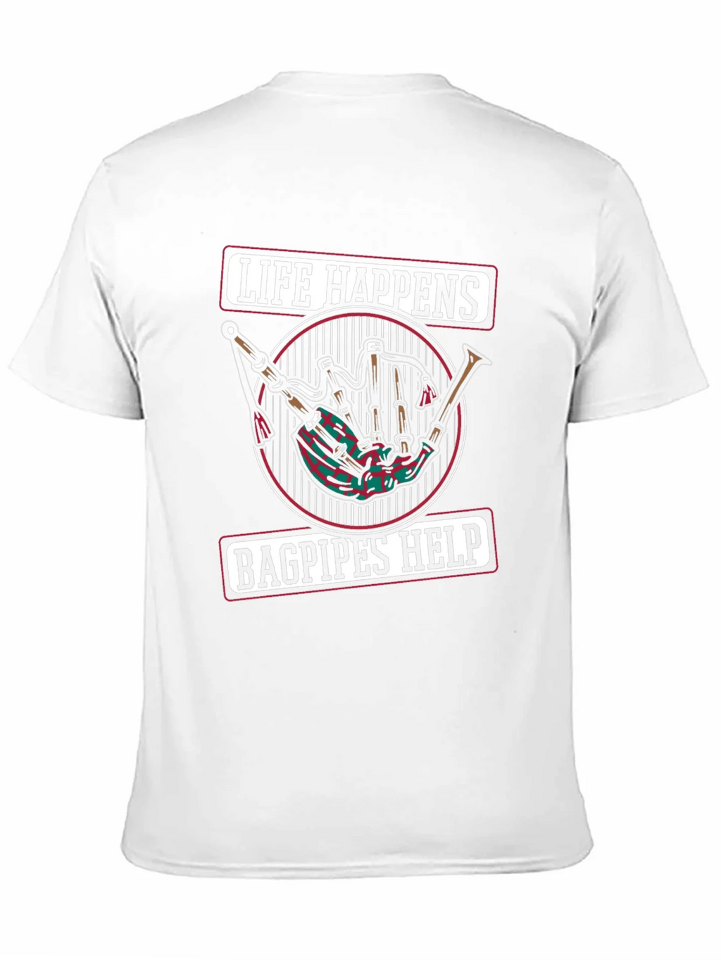 Life Happens Bagpipes Help Black T-Shirt product image 10