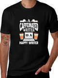 Caffeinated Writer Graphic T-Shirt product image 1