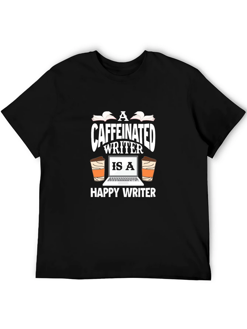 Caffeinated Writer Graphic T-Shirt product image 5