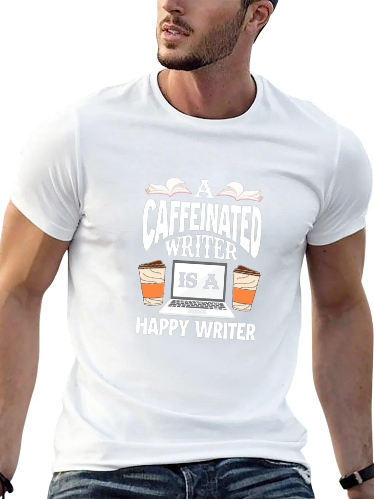 Caffeinated Writer Graphic T-Shirt product image 12