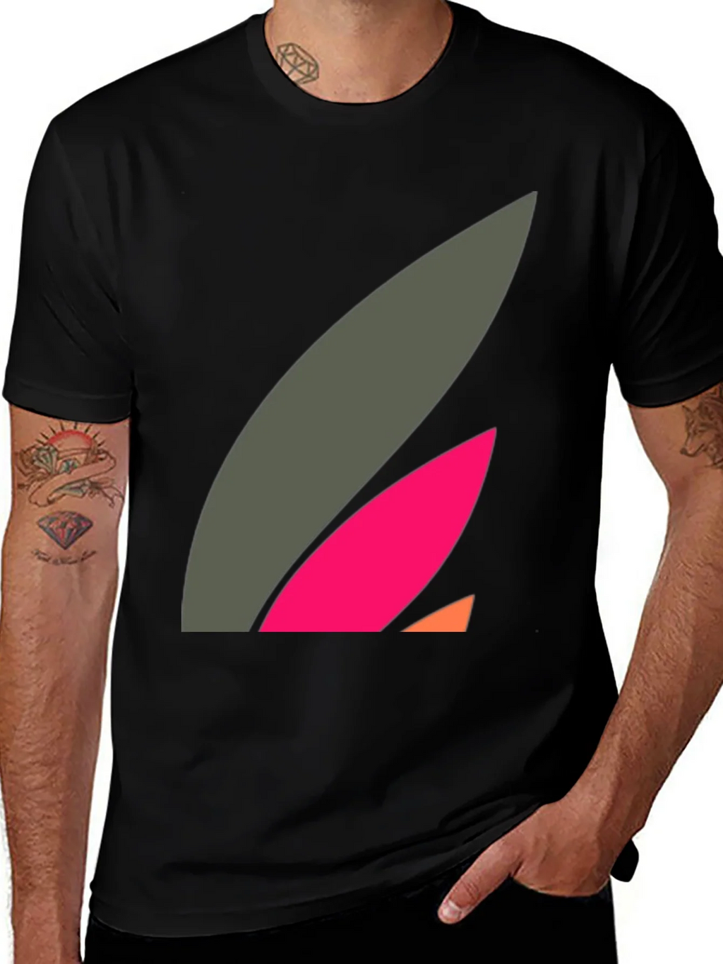 Abstract Graphic Black Tee - Modern Casual Style product image 1