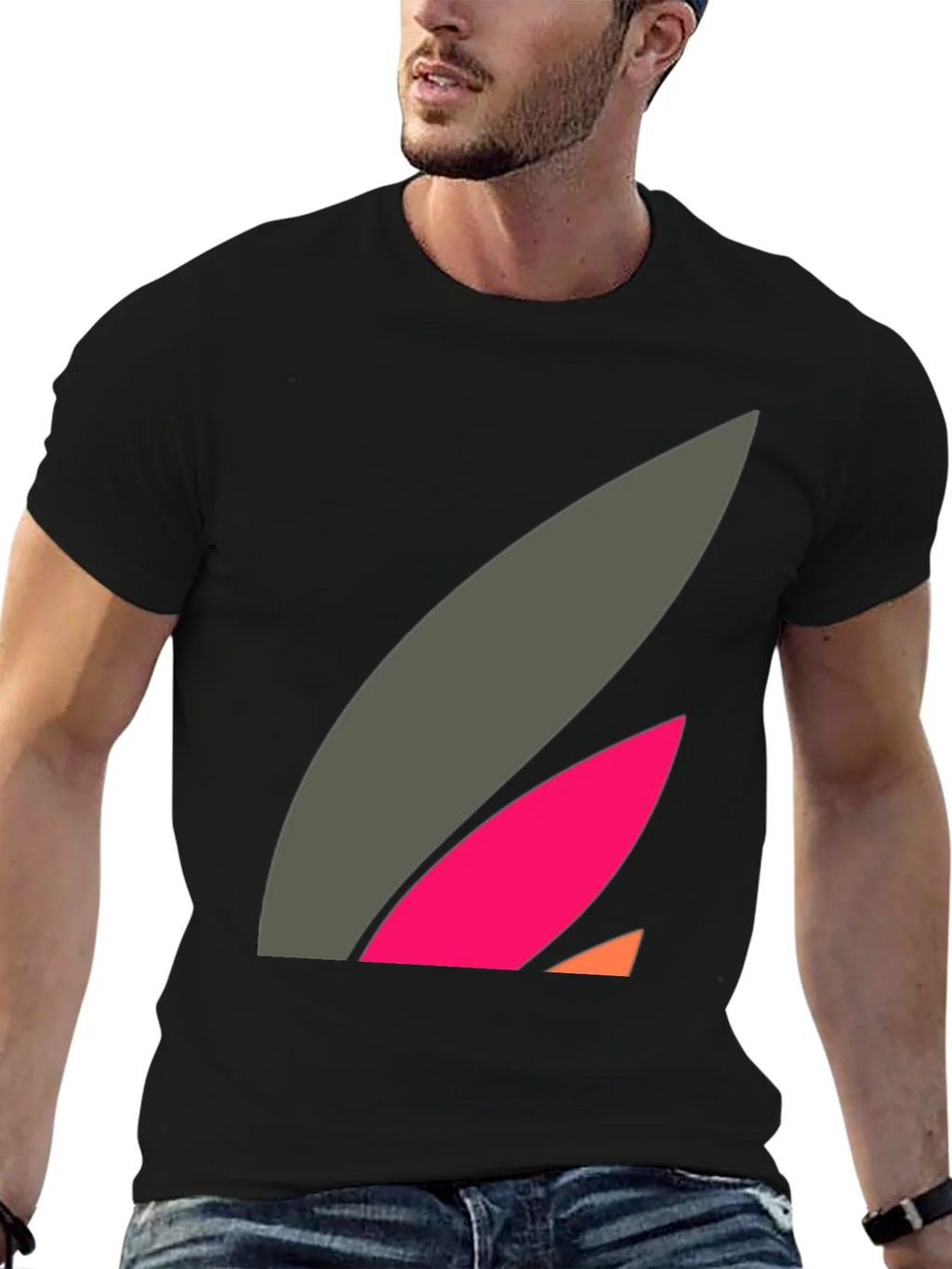 Abstract Graphic Black Tee - Modern Casual Style product image 6
