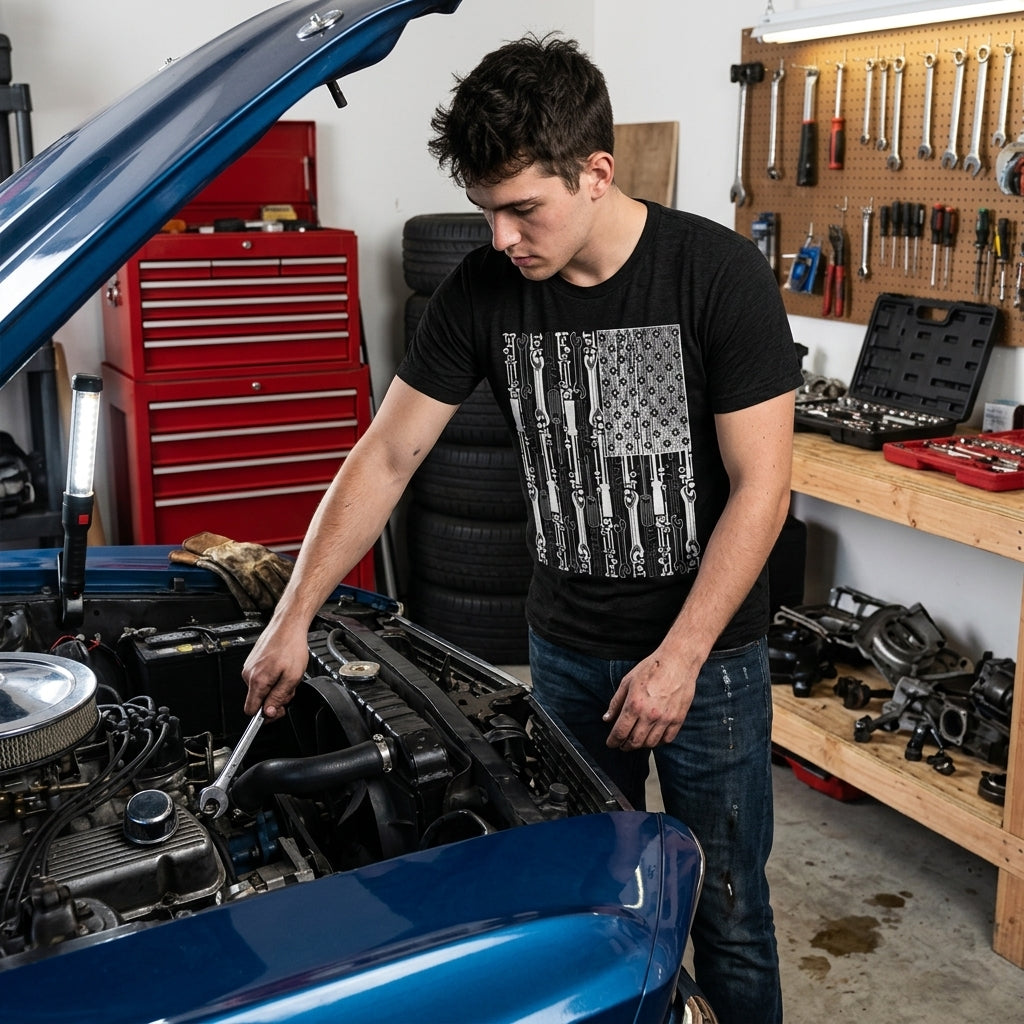 USA Flag Tools Men's T Shirt product image 4