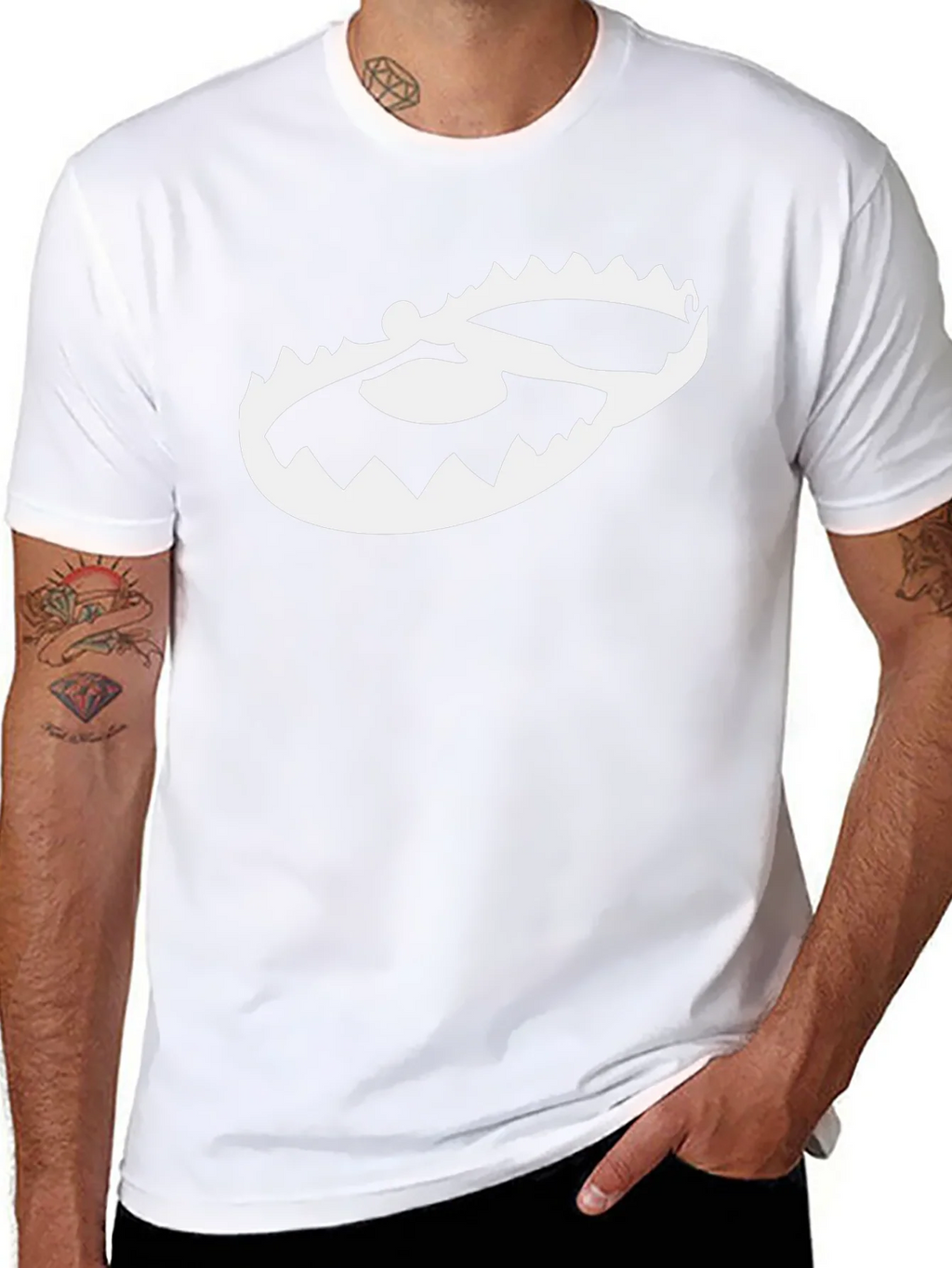 Mens Black T-Shirt with Trap Graphic product image 7