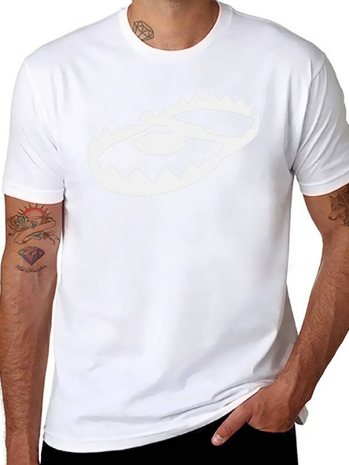 Mens Black T-Shirt with Trap Graphic product image 7