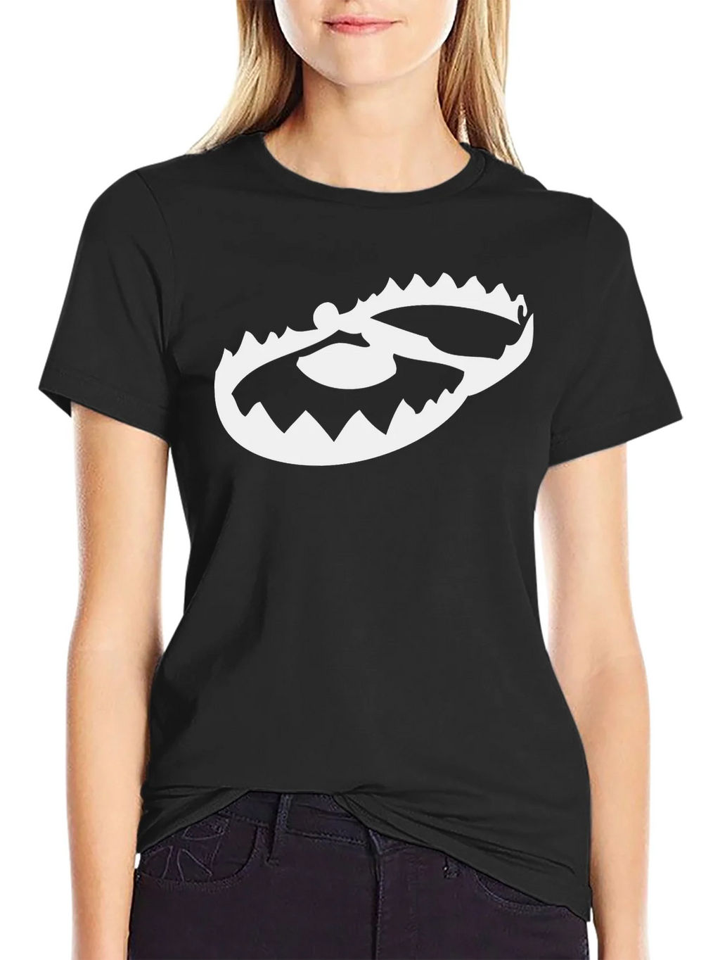 Mens Black T-Shirt with Trap Graphic product image 2