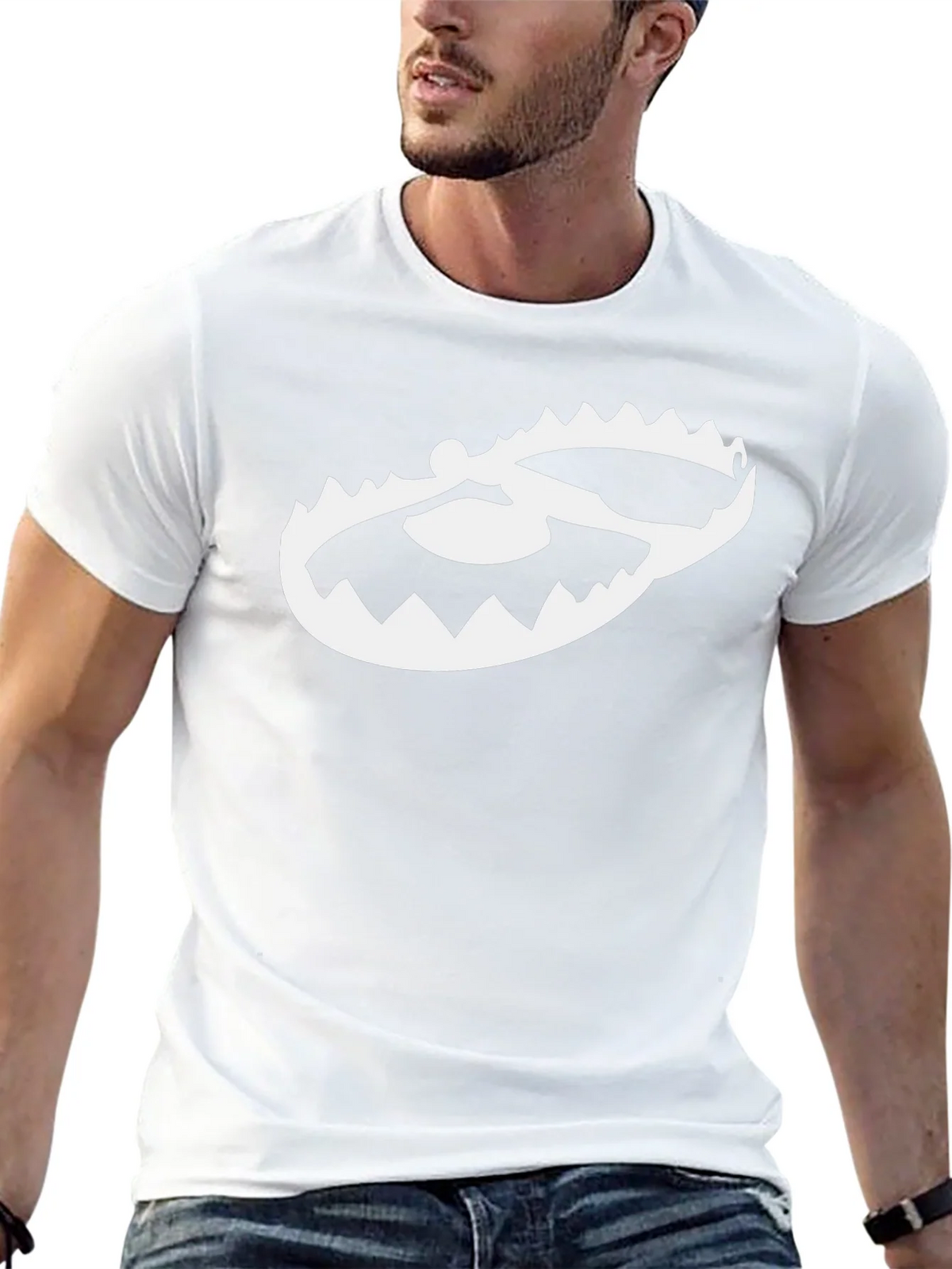 Mens Black T-Shirt with Trap Graphic product image 12