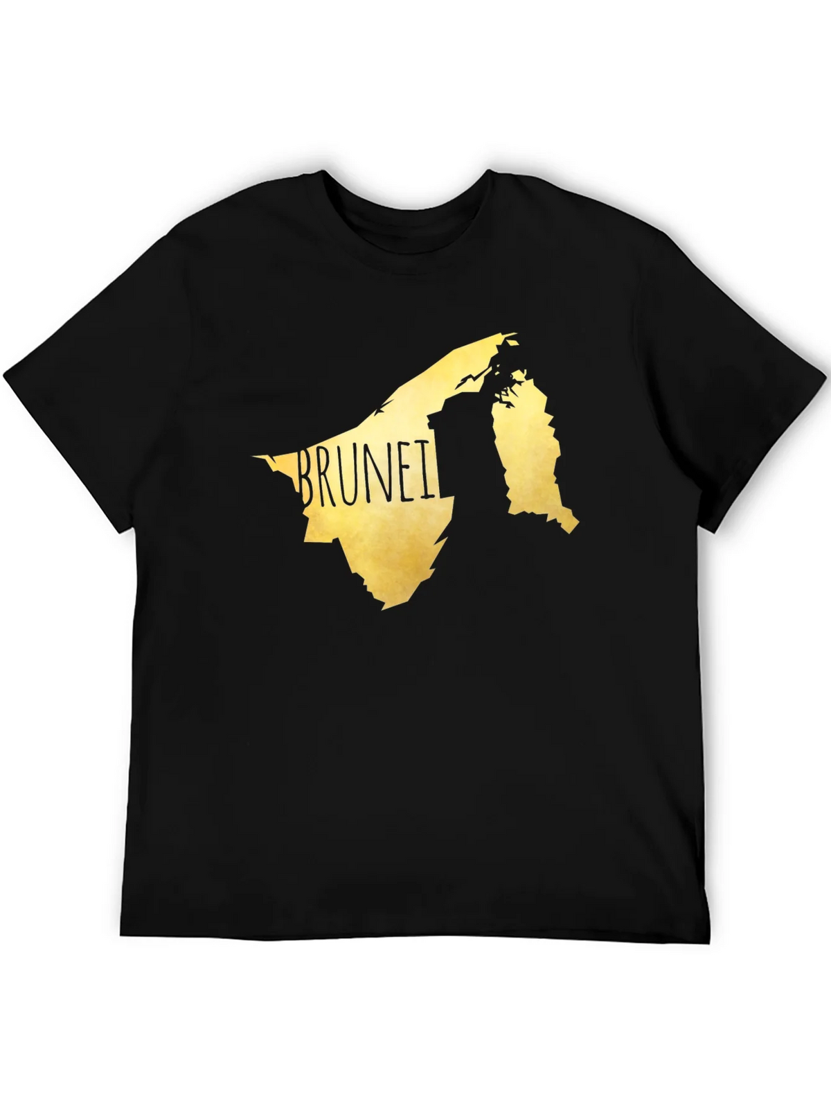 Brunei Map Graphic Tee - Black Cotton Casual T-Shirt product image 5
