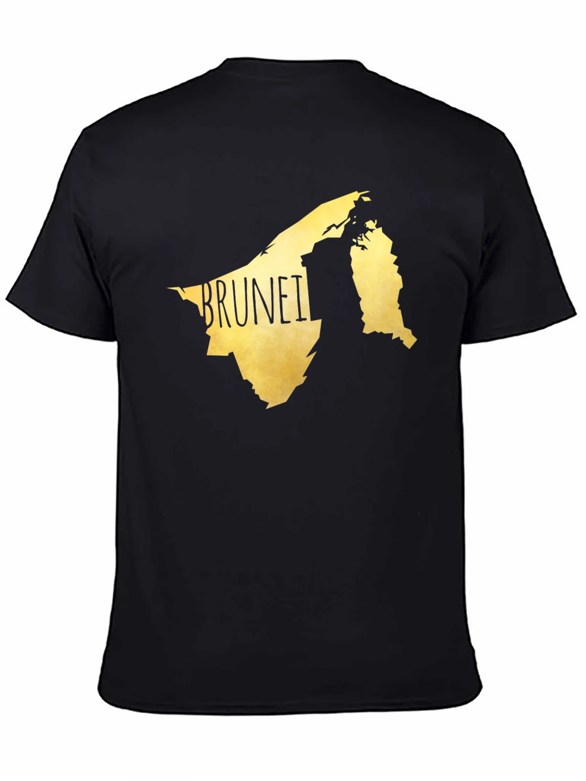 Brunei Map Graphic Tee - Black Cotton Casual T-Shirt product image 4
